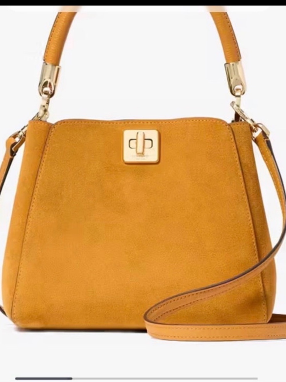 Kate Spade Phoebe Suede Small Top Handle Satchel in color Squash EUC!